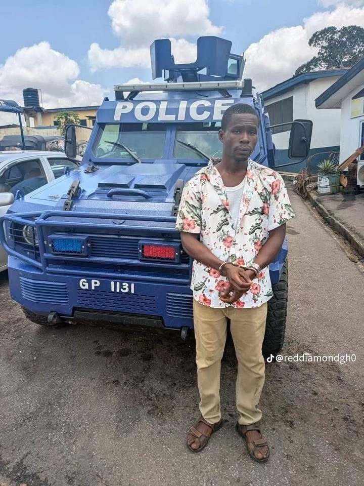 Ebenezer Frimpong arrested for allegedly stealing a police armoured vehicle